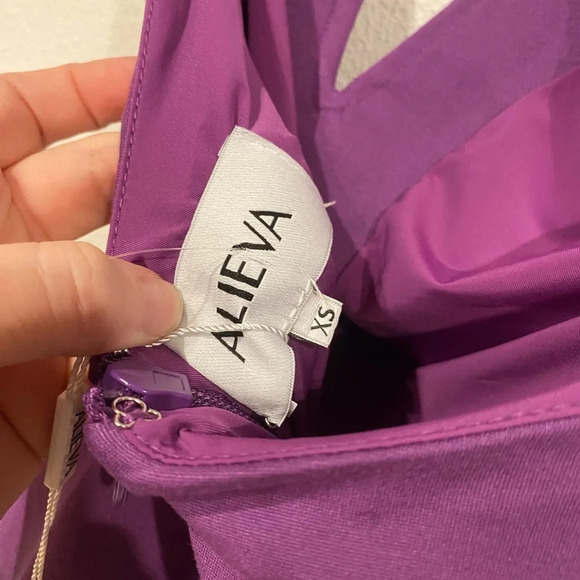 NWT ALIEVA Olinda Ruched Cut-Out Midi Dress Size XS - Picture 4 of 6